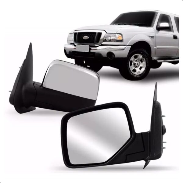 Retrovisor Ranger 2005 2006 2007 2008 2009 Manual Cromado Lado Esquerdo