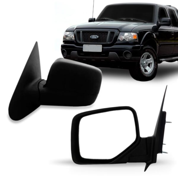 Retrovisor Fixo Ranger 2006 07 08 2009 Preto Esquerdo