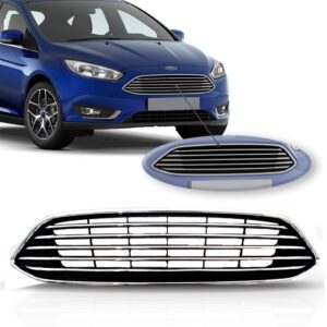 Tela Frontal Dianteira Friso Cromado Ford Focus 2016 17 2018 Preto