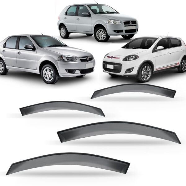 Calha Defletor De Chuva Palio 96/2016 Siena 97/16 4 Portas. Fumê