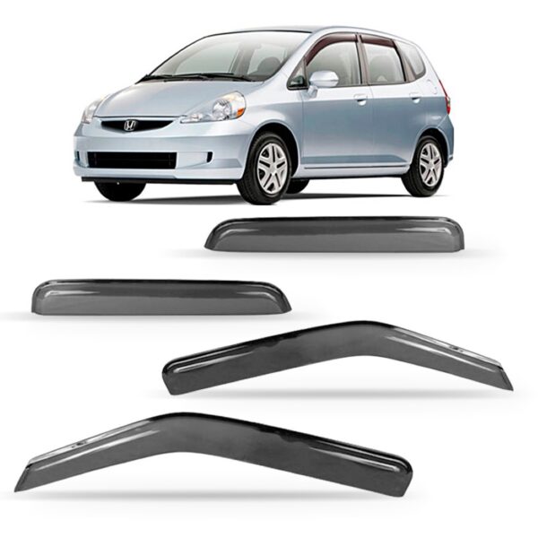 Calha Defletor De Chuva Para Honda Fit 2003 A 2008 Acrílico Fumê