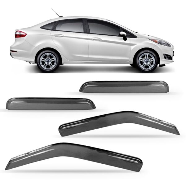 Jogo Calha Chuva New Fiesta Sedan 2010 À 2018 4 Portas Fumê