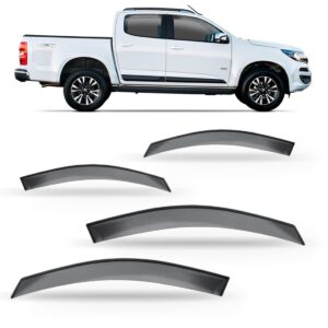 Jogo Calha Chuva S10 Cabine Dupla 2013 À 2018 4 Portas Fumê