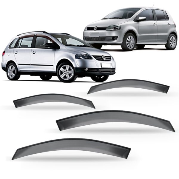 Calha Defletor De Chuva Para Fox Sapcefox 04 Portas Acrílico Fumê