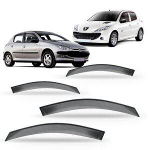 Calha Defletor De Chuva Peugeot 206 1999 À 09 2010 4 Portas Fumê