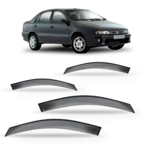 Calha Defletor De Chuva Marea Sedan 1999 À 2006 Fumê