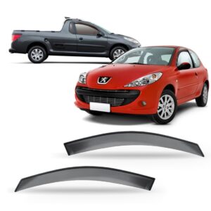 Calha Defletor De Chuva Para Peugoet 207 Hoggar 02 Portas Fumê