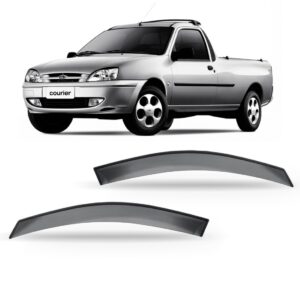 Calha Defletor De Chuva Para Fiesta Courier Pickup Premium. Preto