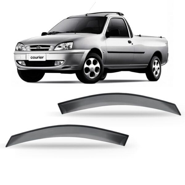 Calha Defletor De Chuva Para Fiesta Courier Pickup Premium. Preto