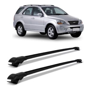 Travessa Teto Bagageiro Sorento 2008 Até 2009 Slim Preto Preto