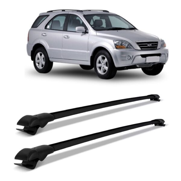 Travessa Teto Bagageiro Sorento 2008 Até 2009 Slim Preto Preto