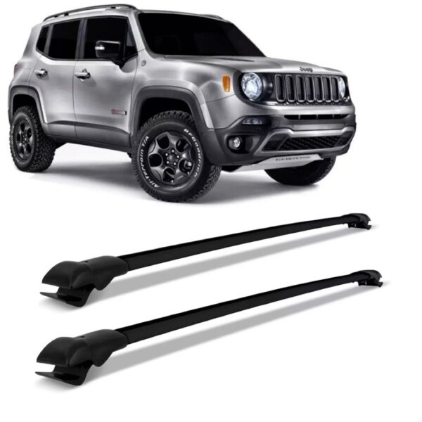 Travessa Rack Bagageiro Jeep Renegade 2015 A 2018 Preto Slim Preto