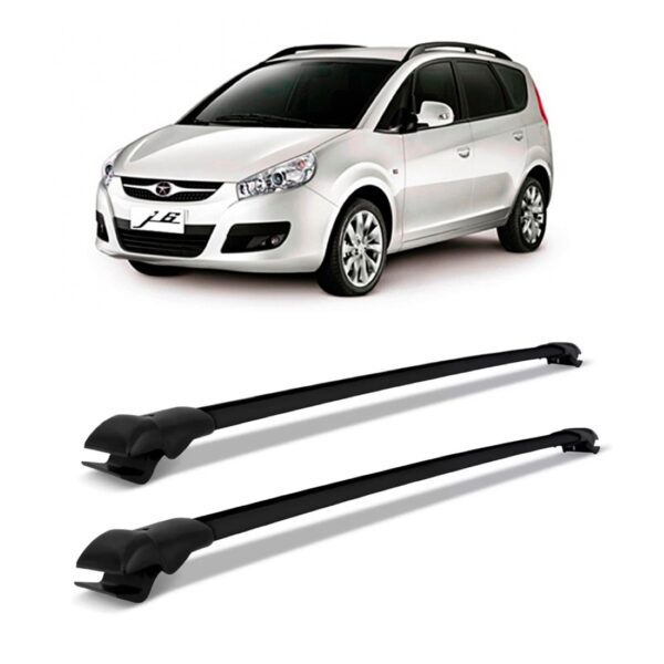 Rack De Teto Bagageiro Jac J6 Slim Preto Aluminio Preto