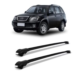 Rack De Teto Bagageiro Chery Tiggo 2016 A 2017 Slim Preto Preto