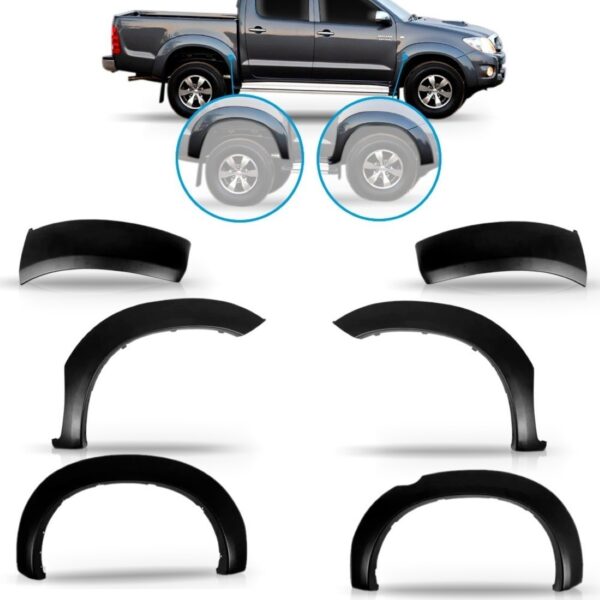Kit Alargador Moldura Paralama Hilux 2005 A 2011 Com 6 Peças