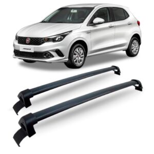 Bagageiro Rack Teto Fiat Argo Aluminio 2017 2018 Preto Preto