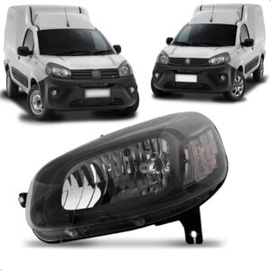 Farol Uno 2015 2016 2017 2018 Mascara Negra Fumê 1ª Linha - Esquerdo/motorista