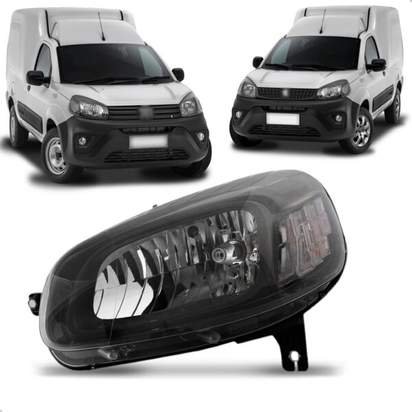 Farol Uno 2015 2016 2017 2018 Mascara Negra Fumê 1ª Linha - Esquerdo/motorista