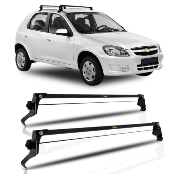 Rack De Teto Bagageiro Automotivo Para  Celta 04 Portas  Preto