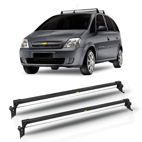 Rack De Teto Bagageiro Automotivo Para Meriva 2003 A 2012 Preto