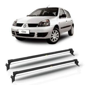 Rack De Teto Travessa World Clio Hatch 2001 A 2016 4 Portas Preto