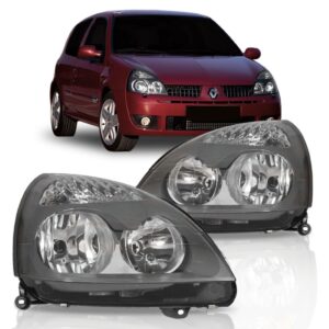 Farol Clio 03 04 2005 2006 2007 2008 09 2010 Cinza 1ª Linha Esquerdo/motorista