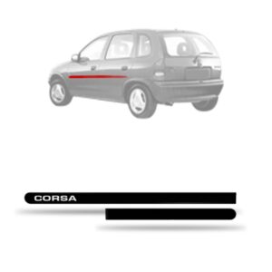 Kit Jogo Friso Lateral Para Corsa 1994 A 1997 4 Portas