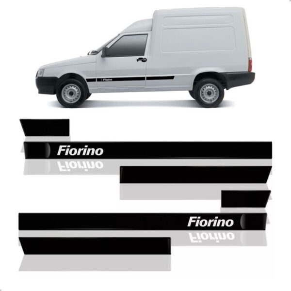 Jogo Friso Lateral P/ Fiorino 6 Peças Personalizado (curta) Preto