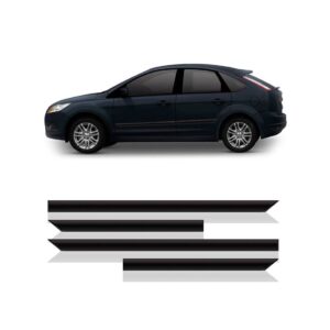 Borrachão Lateral Para Ford Focus 2010 A 2017 4p Kit 4 Peças