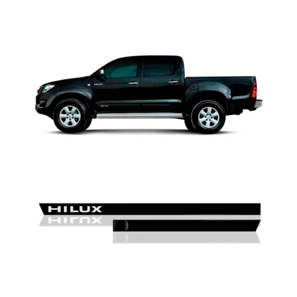 Jogo Friso Borrachão Para  Hilux Cabine Dupla - Kit 4 Peças