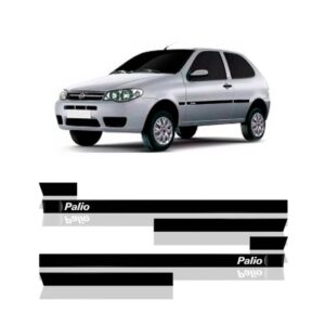 Jogo Friso Lateral P/ Palio G3 2005 A 2014 2 Portas 6 Peças
