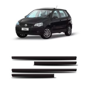 Friso Lateral Polo 2008 A 2014 4p - Kit 4 Peças. Preto