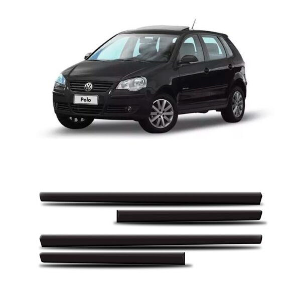 Friso Lateral Polo 2008 A 2014 4p - Kit 4 Peças. Preto