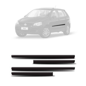 Friso Lateral Polo 2008 A 2014 4p - Kit 4 Peças. Preto