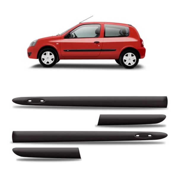 Friso Borrachão Lateral Clio 2000 A 2011 2p - Kit 4 Peças