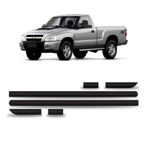 Borrachão Friso S10 Pitbull 2001 A 2001 Cabine Simples 6pçs Preto