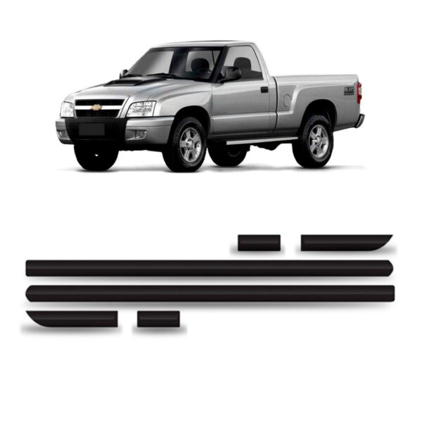 Borrachão Friso S10 Pitbull 2001 A 2001 Cabine Simples 6pçs Preto