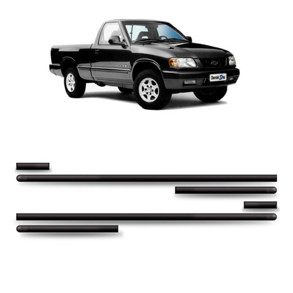 Borrachão Porta Lateral S10 1995 Cabine Simples Kit 6 Peças