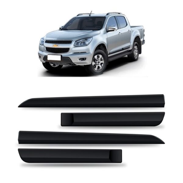 Friso Lateral S10 (cabine Dupla) - Kit 4 Peças Cor Preta