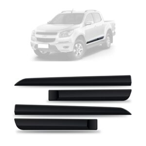 Friso Lateral S10 (cabine Dupla) - Kit 4 Peças Cor Preta