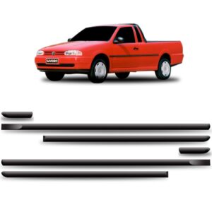Friso Lateral Saveiro Cl Mi 1998 A 1999 - Kit 6 Peças Preto