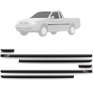 Friso Lateral Saveiro Cl Mi 1998 A 1999 - Kit 6 Peças Preto