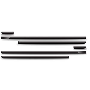 Friso Lateral Saveiro Cl Mi 1998 A 1999 - Kit 6 Peças Preto