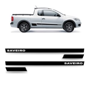 Friso Lateral Saveiro G5 - 2009 A 2012 - Kit 4 Peças Preto