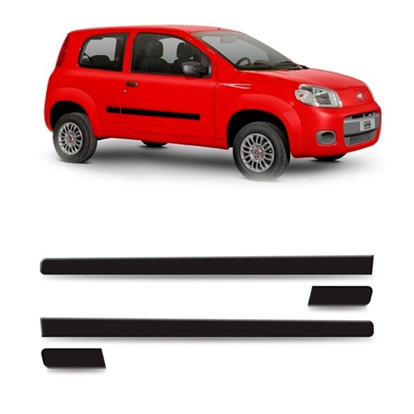 Friso Lateral  Porta Fiat Uno 2011 A 2018 2 Portas Preto