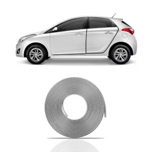 Guarnição Proteção Flexivel Autoadesiva - Incolor 10 Metros Prata