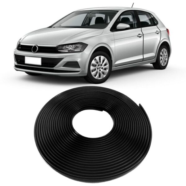 Guarnição Proteção Flexivel Autoadesiva - Incolor 10 Metros Preto Fosco