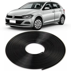 Guarnição Proteção Flexivel Autoadesiva - Incolor 10 Metros Preto