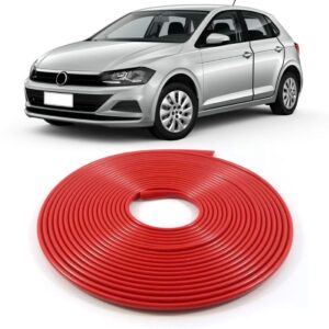 Guarnição Proteção Flexivel Autoadesiva - Incolor 10 Metros Vermelho