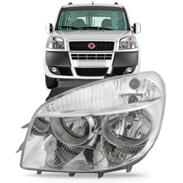 Farol Doblo Elx 2010 2011 2012 2013 2014 2015 1ª Linha - Esquerdo/motorista